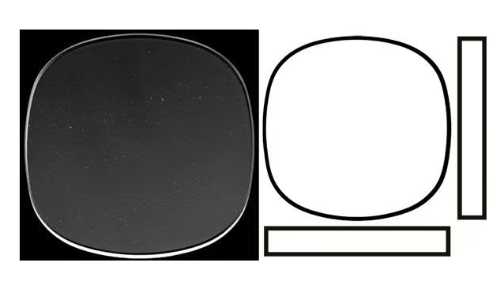 Verre montre 20mm x 20,1mm - TV angles arrondis Minéral Plat - 1 Pc
