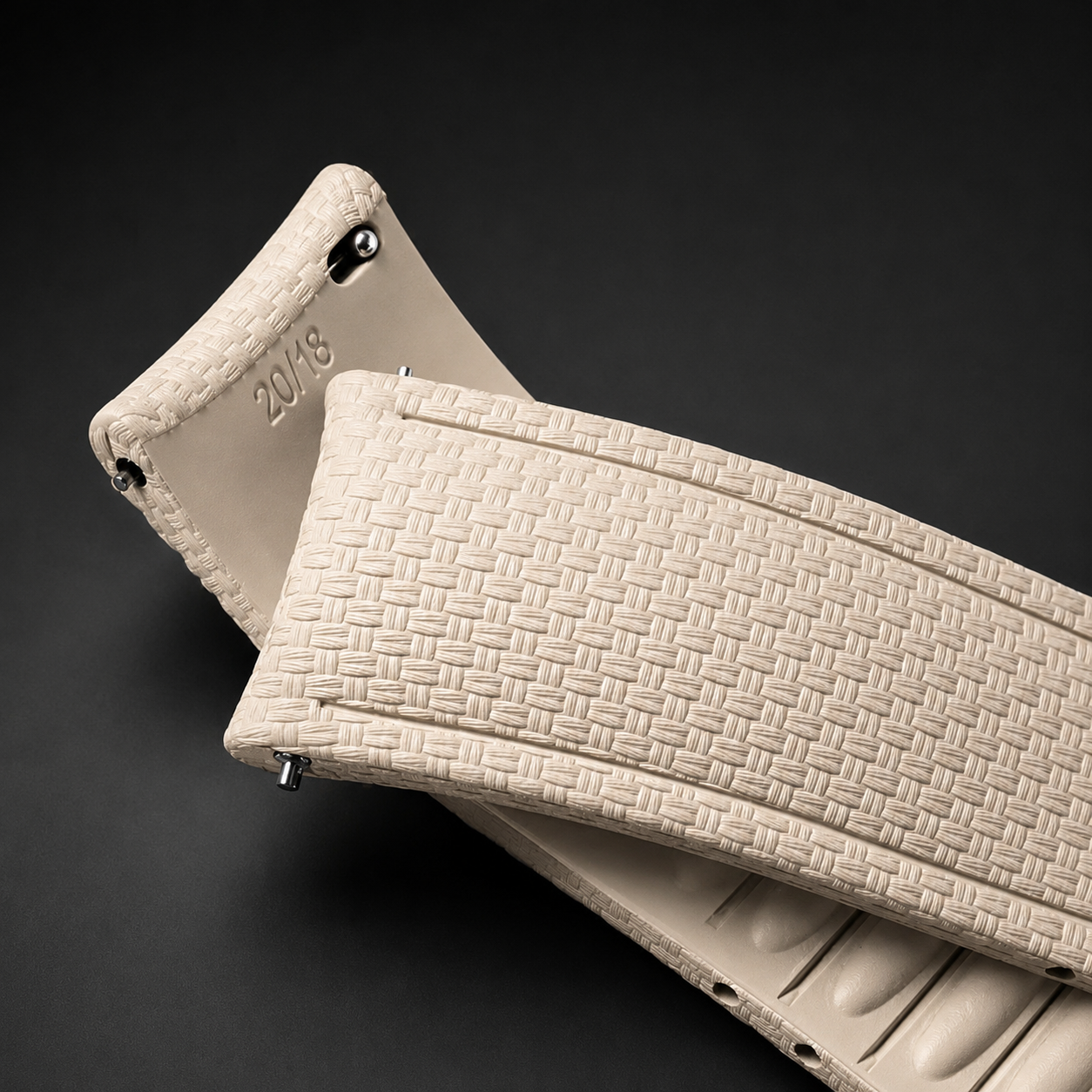 FKM Rubber Watch Strap - SAILCLOTH Fabric Texture / Curved & Quick Release / CTS - No Buckle