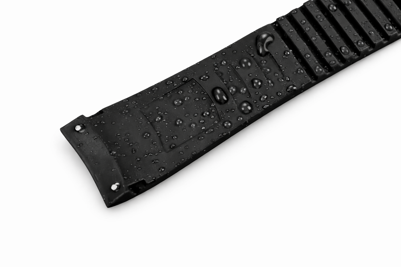 Armbanduhrarmband aus FKM-Kautschuk, schwarz, kompatibel mit Patek Philippe Aquanaut Nautilus 5164-5167-5168-5968 - Gebogen
