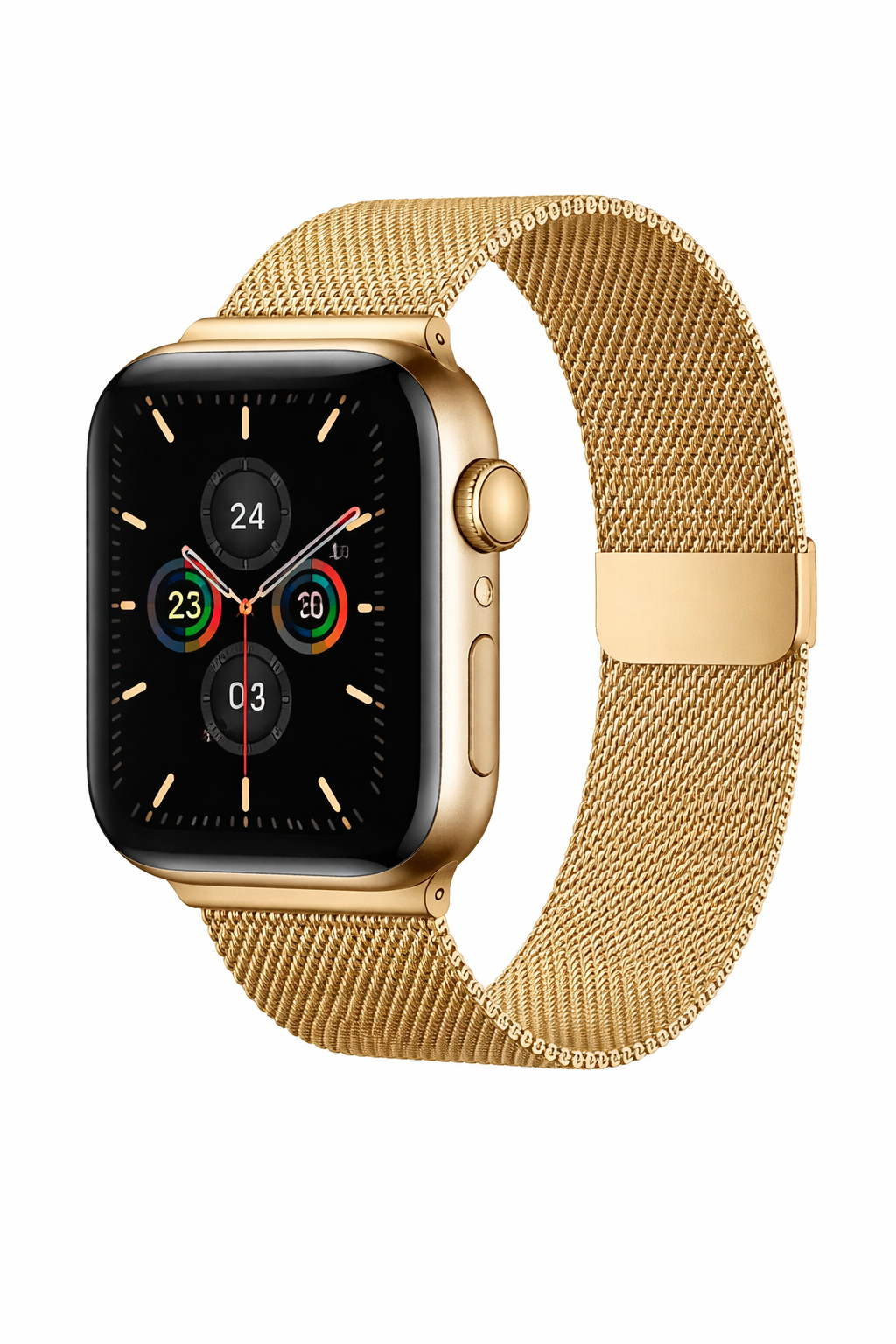Bracelet Mesh Milanais Or  pour Apple Watch - Band Magnétique en Acier
