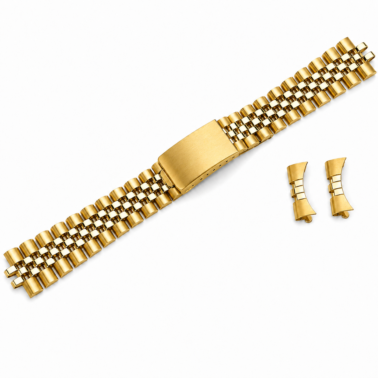 Bracelet Jubilee Or pour Rolex / Tudor - Vintage en Acier Brossé / Poli Miroir - Incurvé