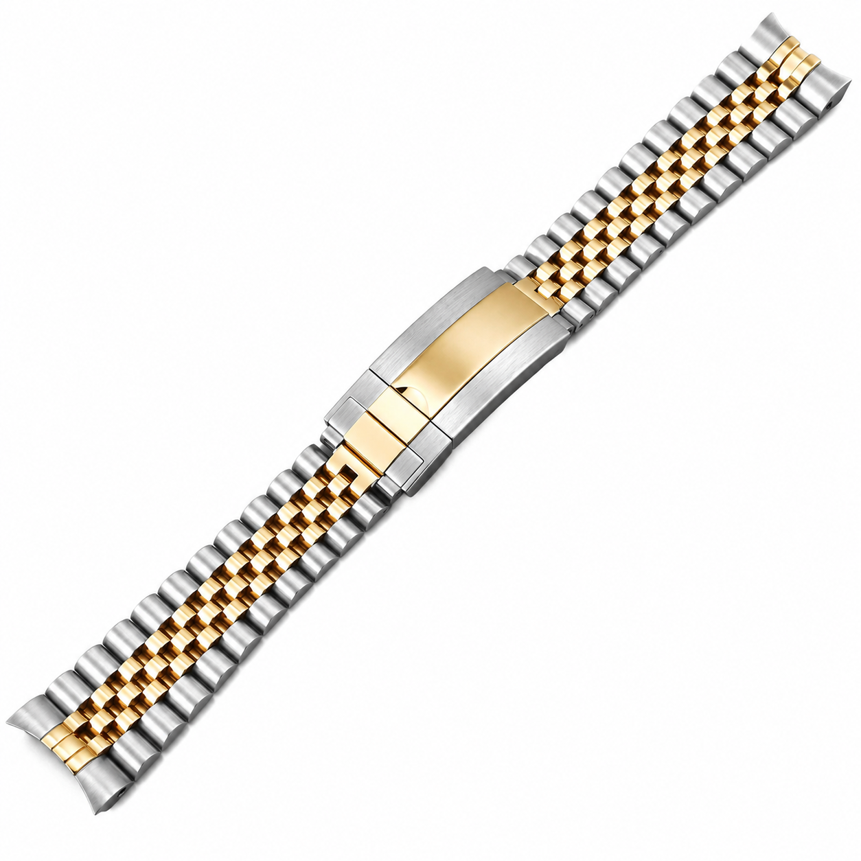 Massives Edelstahl-Jubilee-Armband für Submariner / Datejust und andere - 20mm - Faltschließe Mikro-Anpassung / gebogen