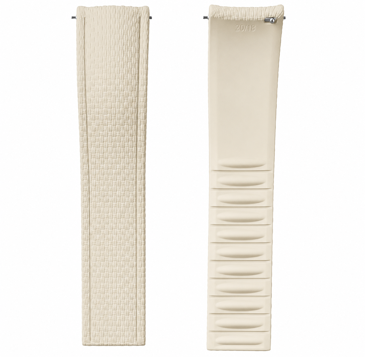 FKM Rubber Watch Strap - SAILCLOTH Fabric Texture / Curved & Quick Release / CTS - No Buckle