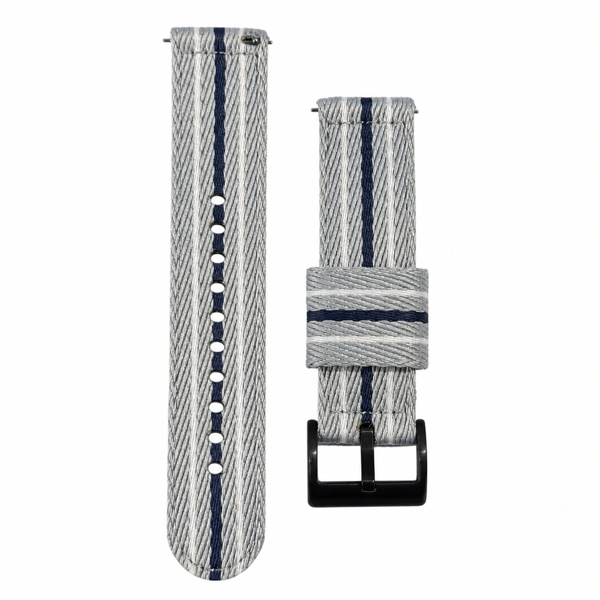 Bracelet Montre en Nylon Gris / Bleu Marine / Blanc - Rapide - Universel