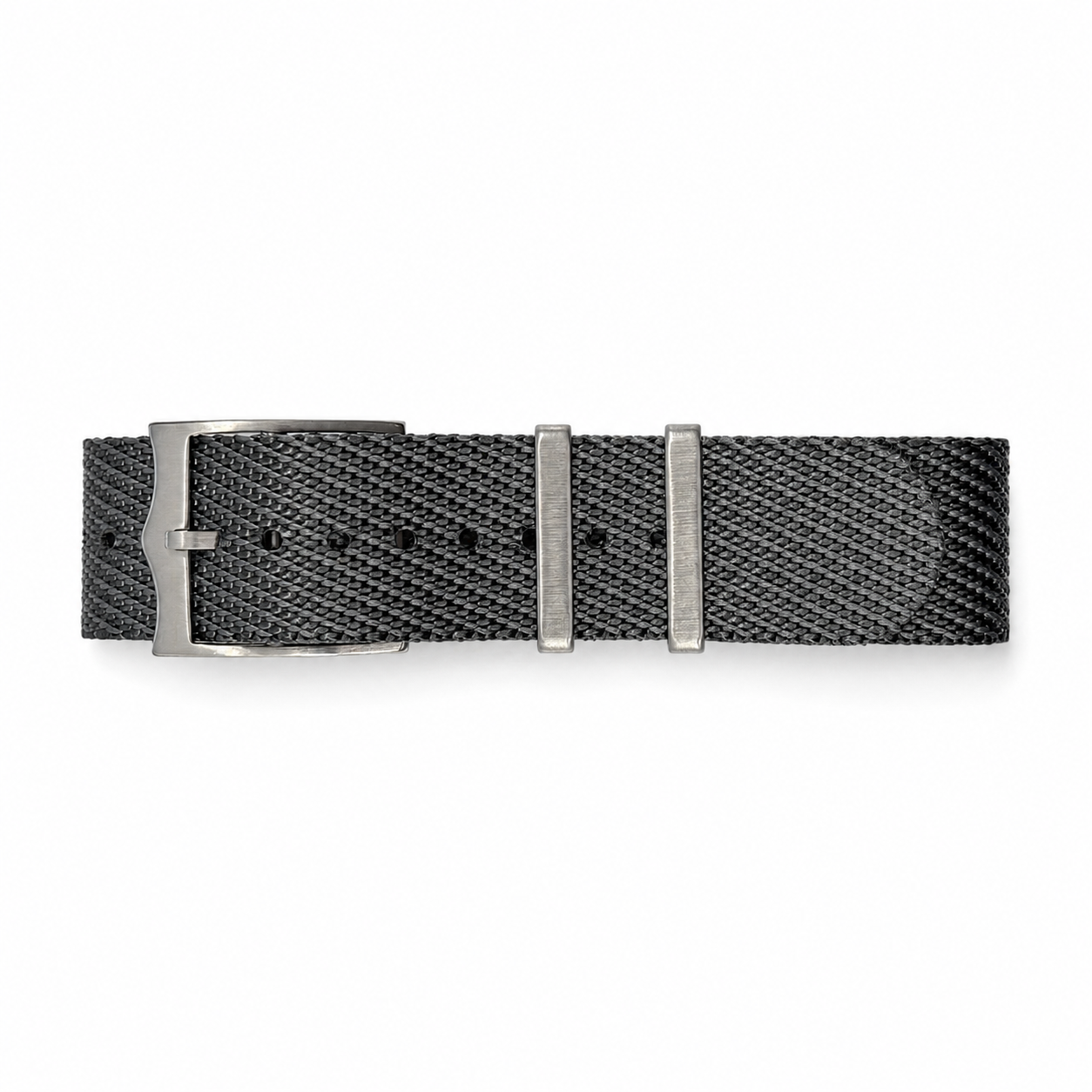 Sangle Nato Seatbelt Gris - Nylon Tressé 1,1mm / 29cm