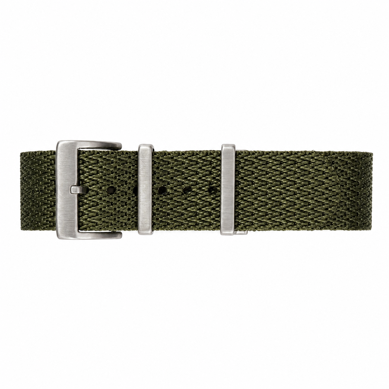 Green Nato Strap - Flexible Braided Chevron Pattern Nylon 1.15mm