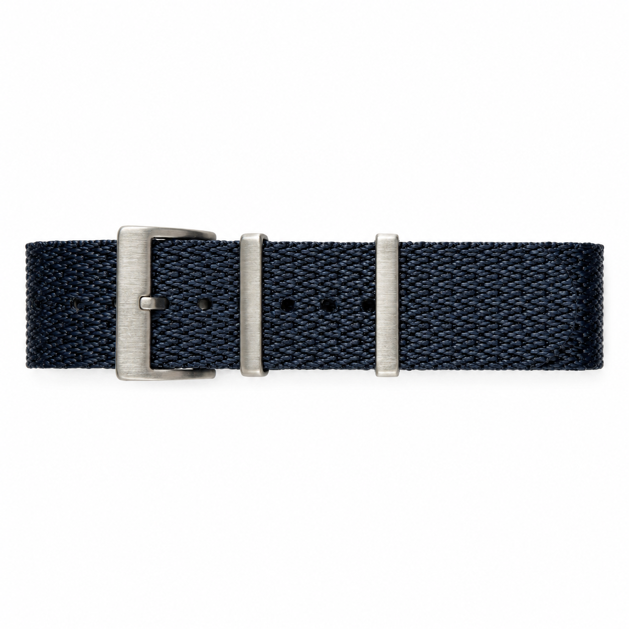 Navy Blue Nato Watch Strap - Soft Woven Chevron Pattern Nylon 1.15mm