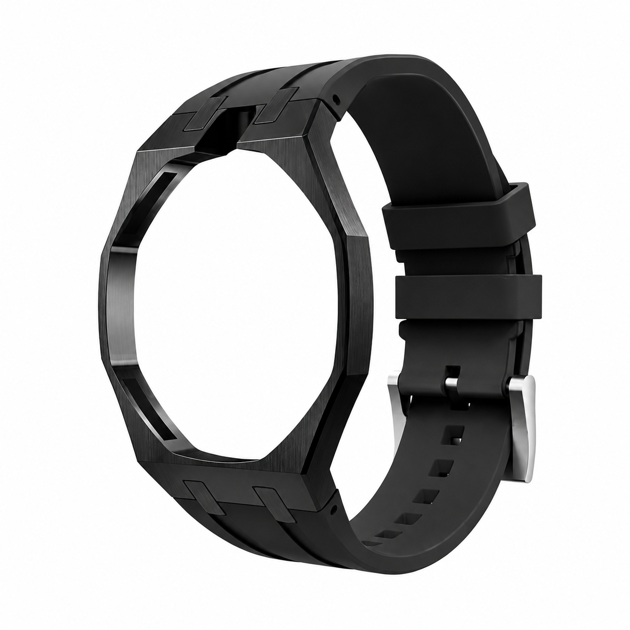Bracelet Caoutchouc Boitier Acier compatible avec Swatch Royal Pop x AP -  Lépine → couronne à 12h - Premium