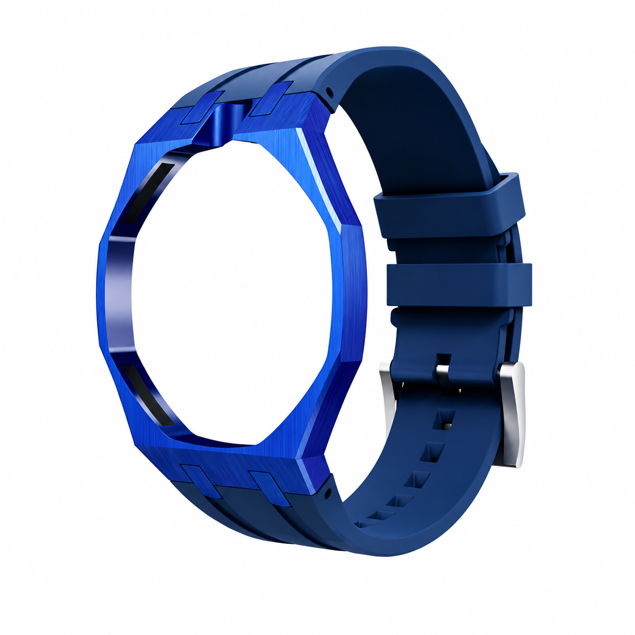 Bracelet Caoutchouc Boitier Acier compatible avec Swatch Royal Pop x AP -  Lépine → couronne à 12h - Premium