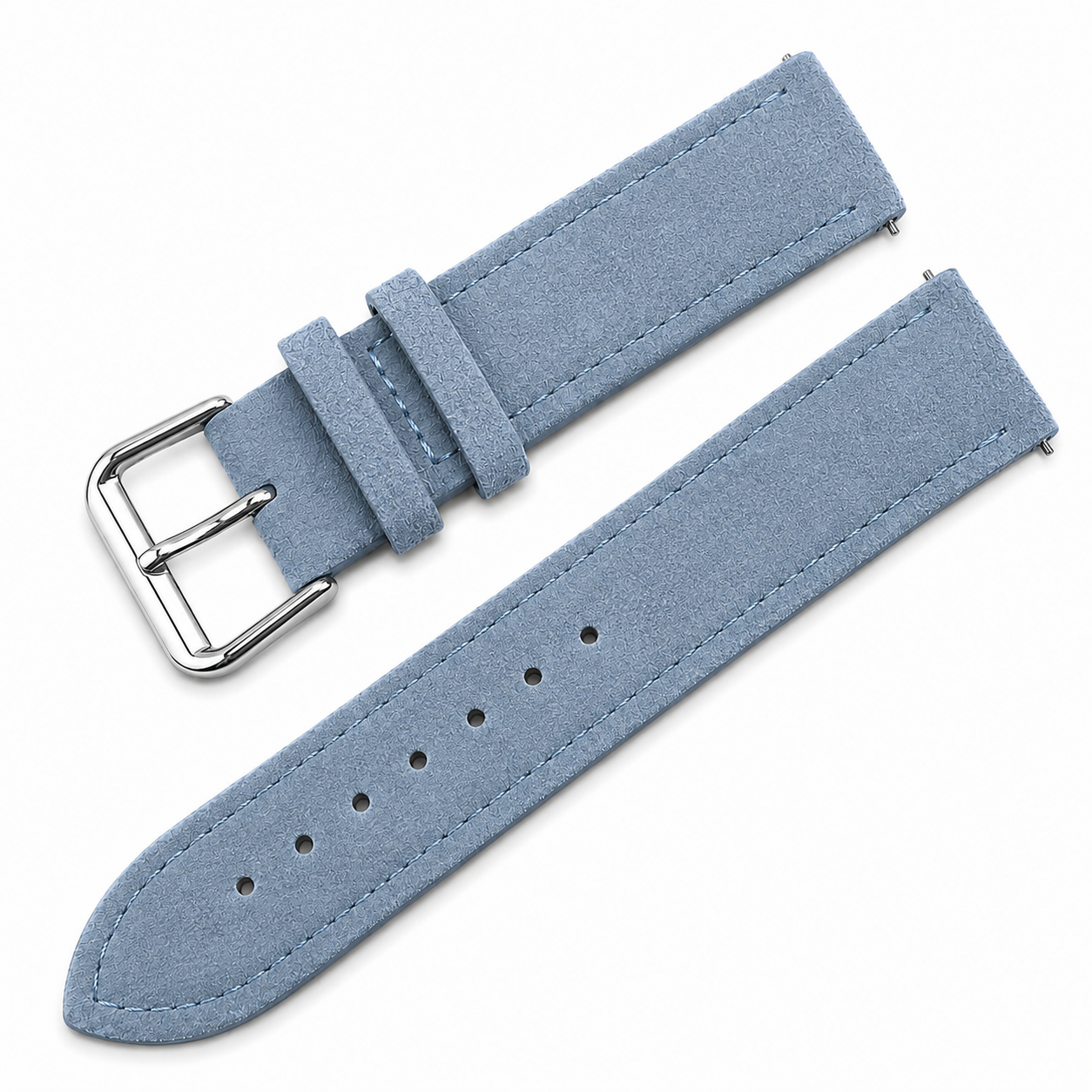 Bracelet Montre Cuir Suède (Daim) - Surpiqûre ton sur ton - Rapide / Boucle Ardillon - Universel