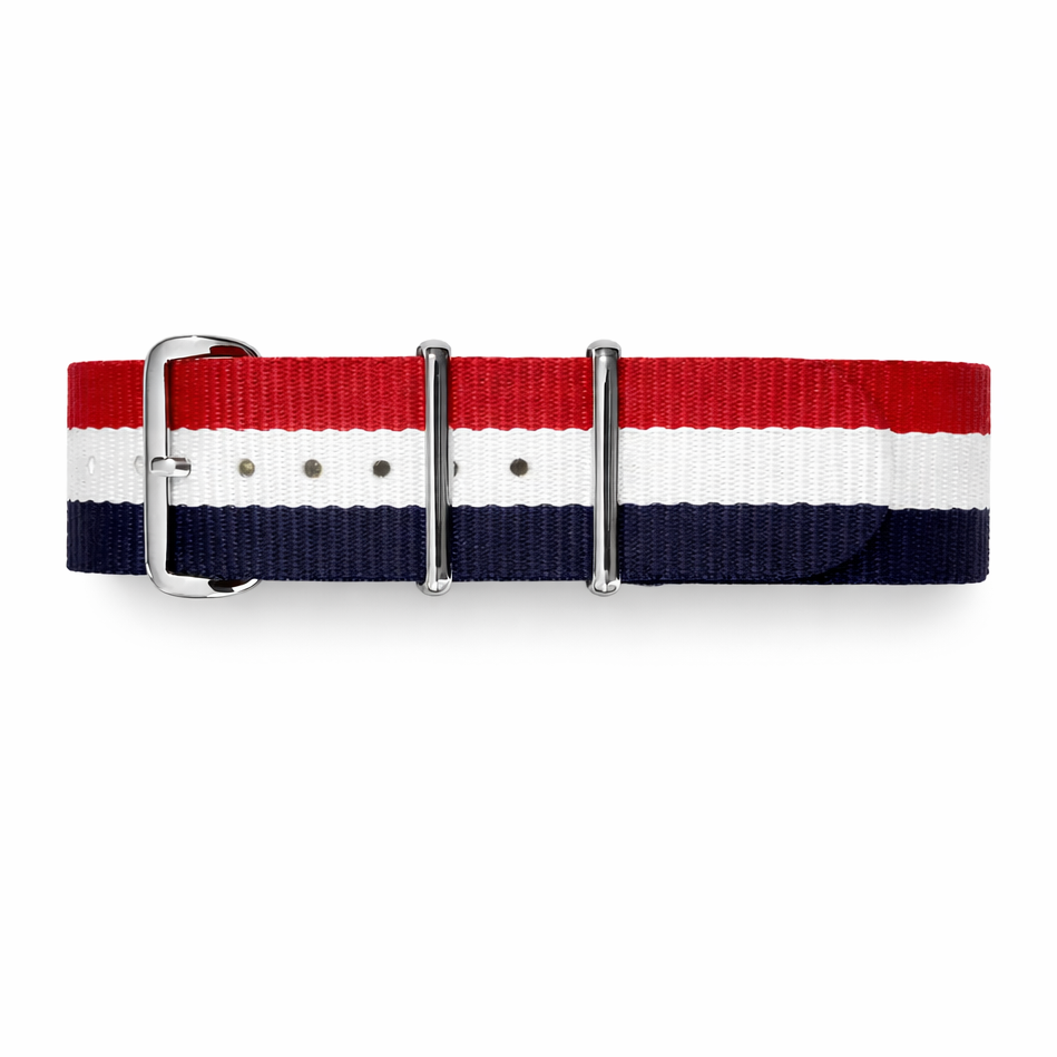 Bracelet de Montre Nato Bleu Blanc Rouge