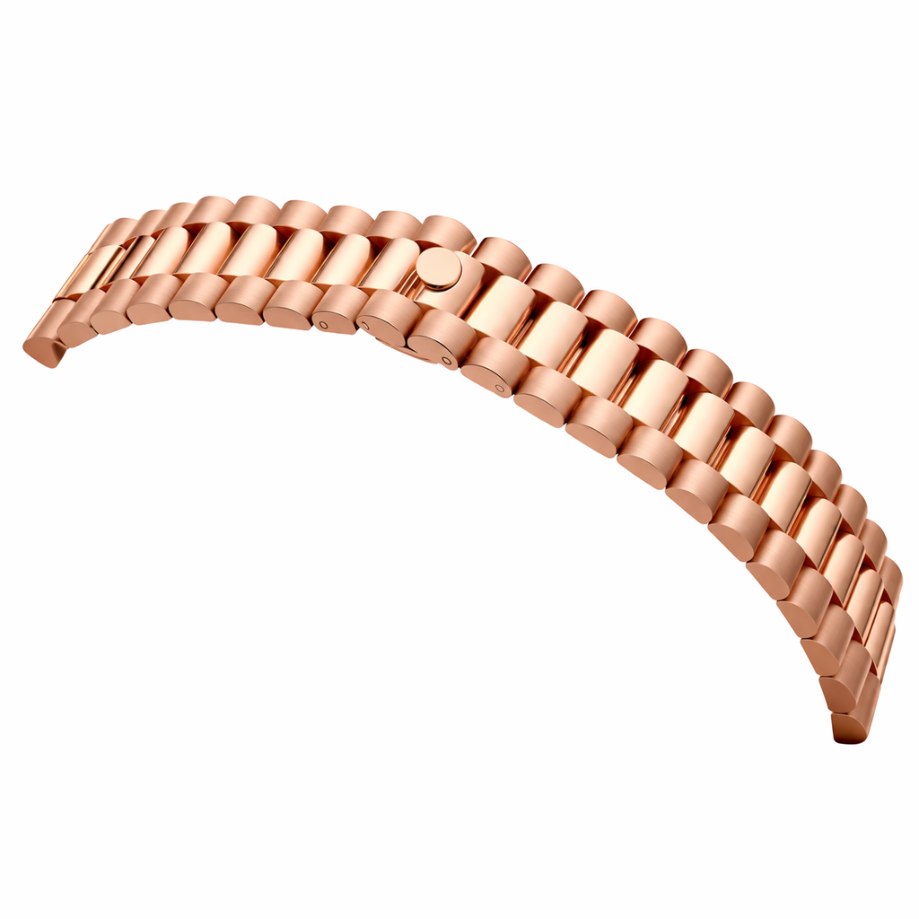 Bracelet Montre Acier 316L pour Rolex - Or Rose 20mm Massif / Courbé