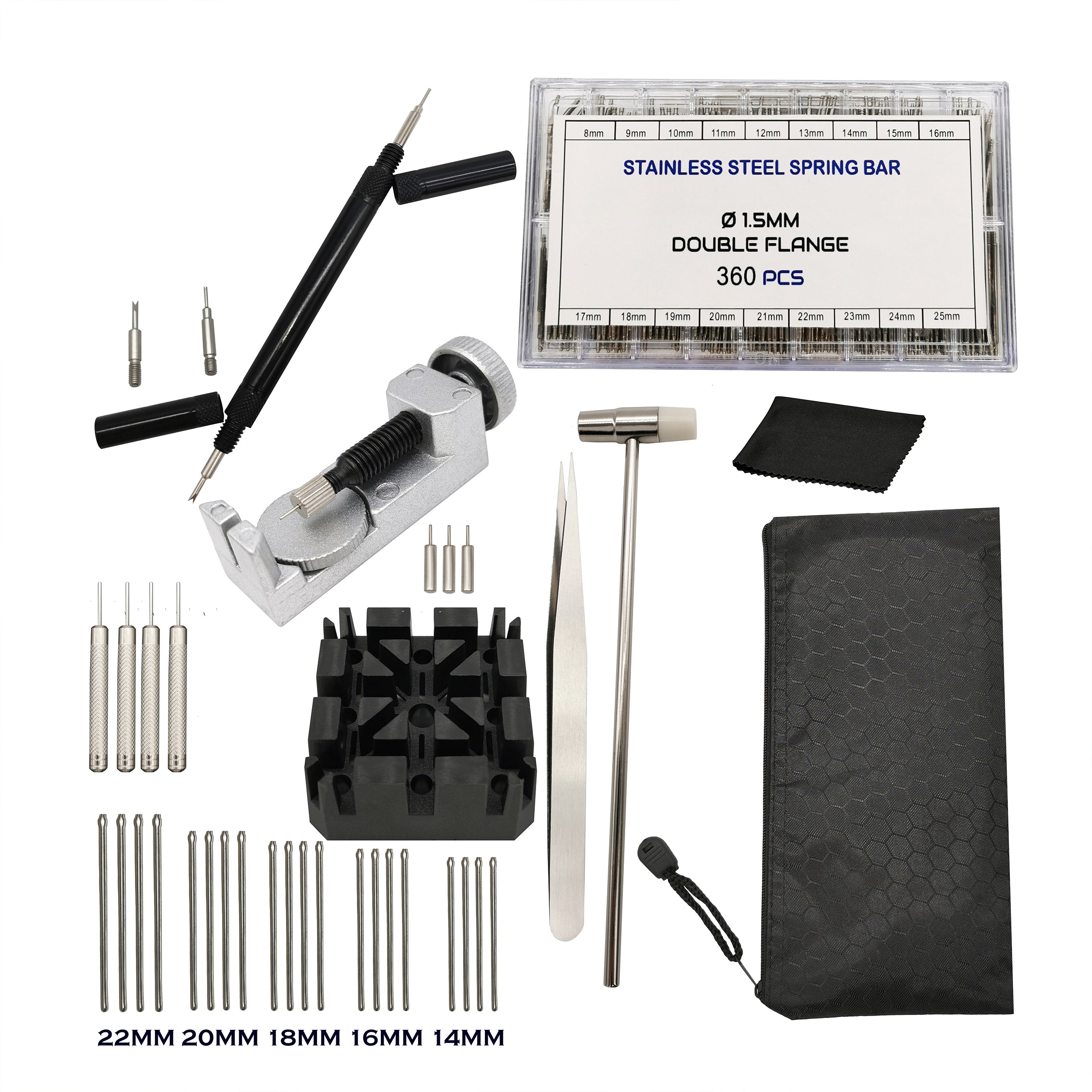 Kit - Repair Tools - Links - Watch Bracelets - 360 Pcs Spring Bars and Split Pins