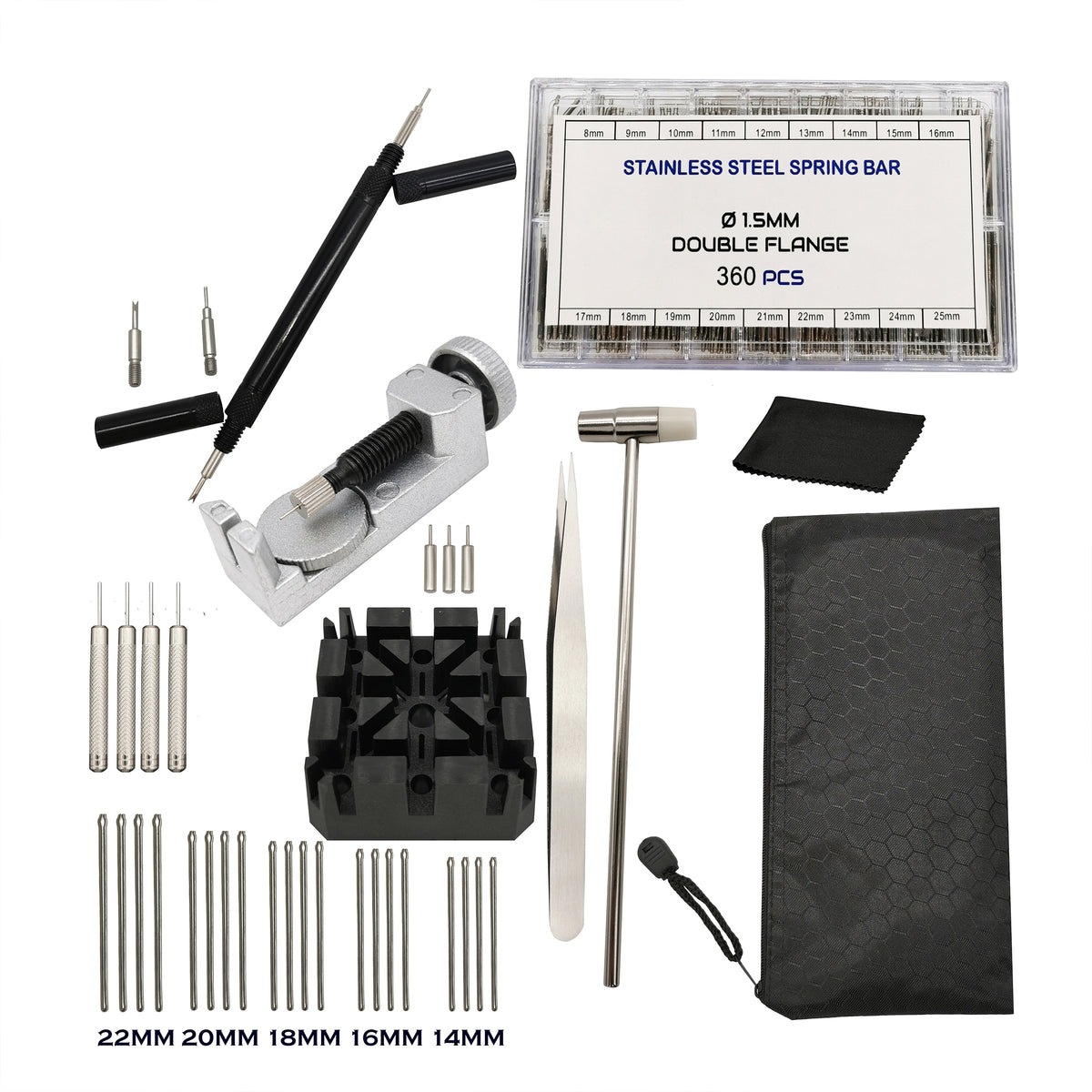 <transcy>Kit 14 pcs Pro Craftsman in leather for replacement of watch batteries and repair of straps</transcy>