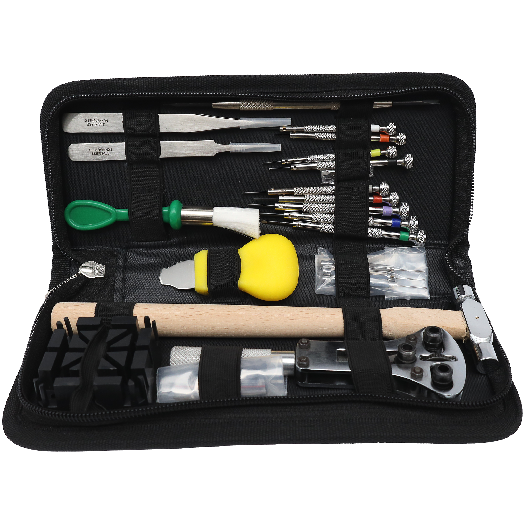 Leather Watchmaker Tool Kit – Watch Repair, Bracelets – 9 Screwdrivers and Accessories