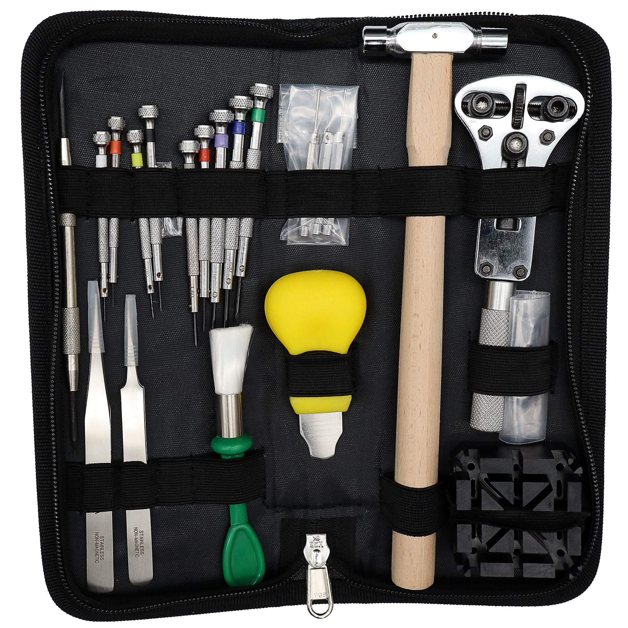 Leather Watchmaker Tool Kit – Watch Repair, Bracelets – 9 Screwdrivers and Accessories