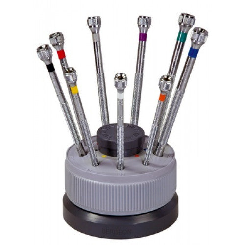 Bergeon 5970 Kit - Schraubendreher mit drehbarem Halter - Messing verchromt