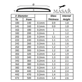 Masar Verre de Montre, Ø 32,0mm à 49,8mm, T 1,3mm à 1,4mm Swiss Acrylique Dôme Bombé Bas - Hauteur totale 2,1mm à 2,6mm -  1 Pcs