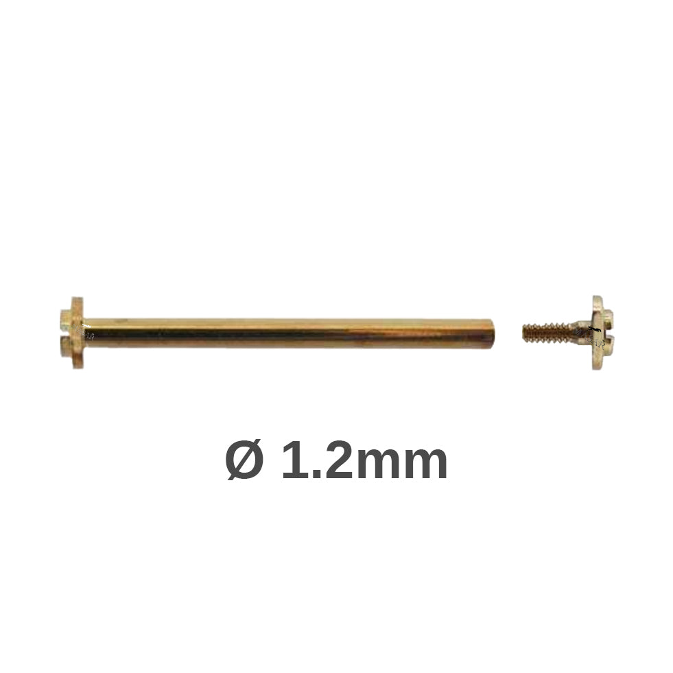 Schraubstege - 8mm bis 28mm Ø 1,2mm - Kopf H Ø 2,5mm - Uhrenarmbandverschluss - Gold - 2 Stück