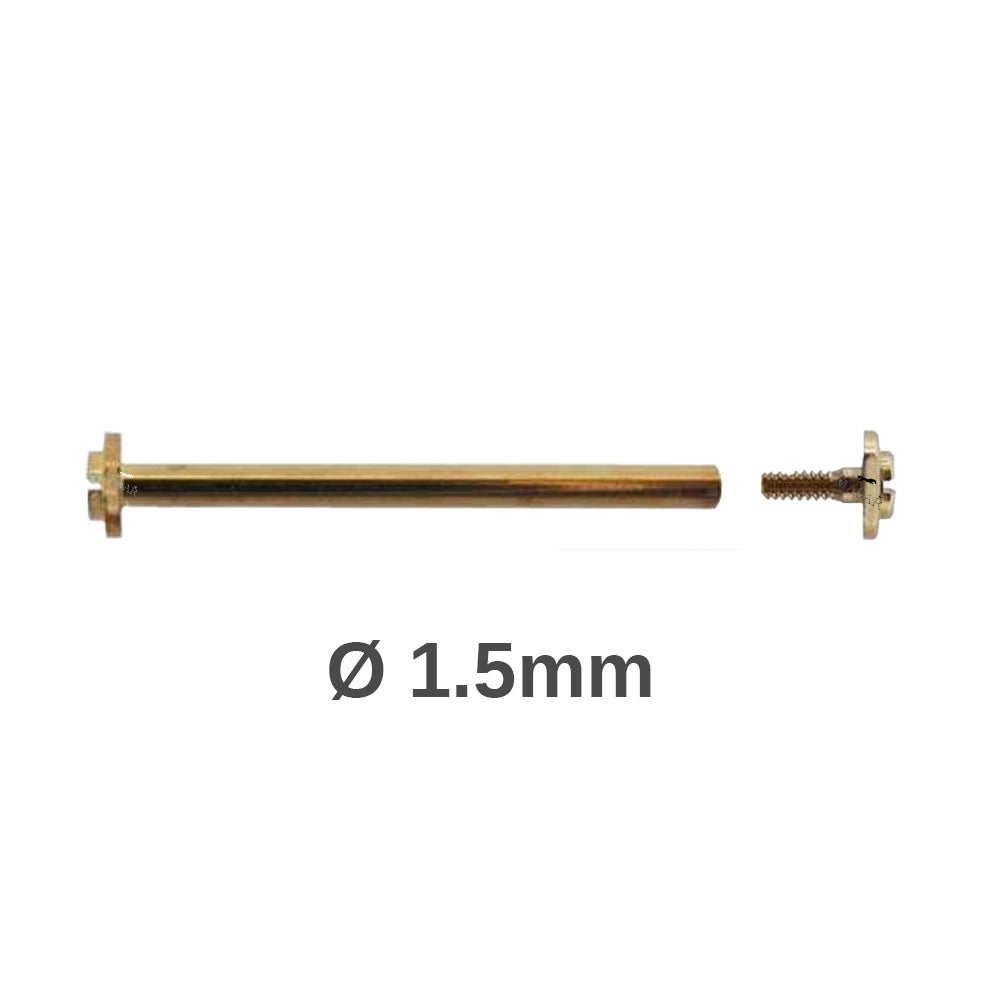 Schraubstege - 10mm bis 30mm Ø 1,5mm - Kopf H Ø 3,0mm - Uhrenarmbandverschluss - Gold - 2 Stück