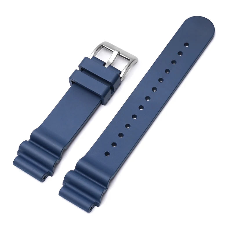 FKM Rubber Watch Strap – Wave / Diver - 4mm Thick - Universal