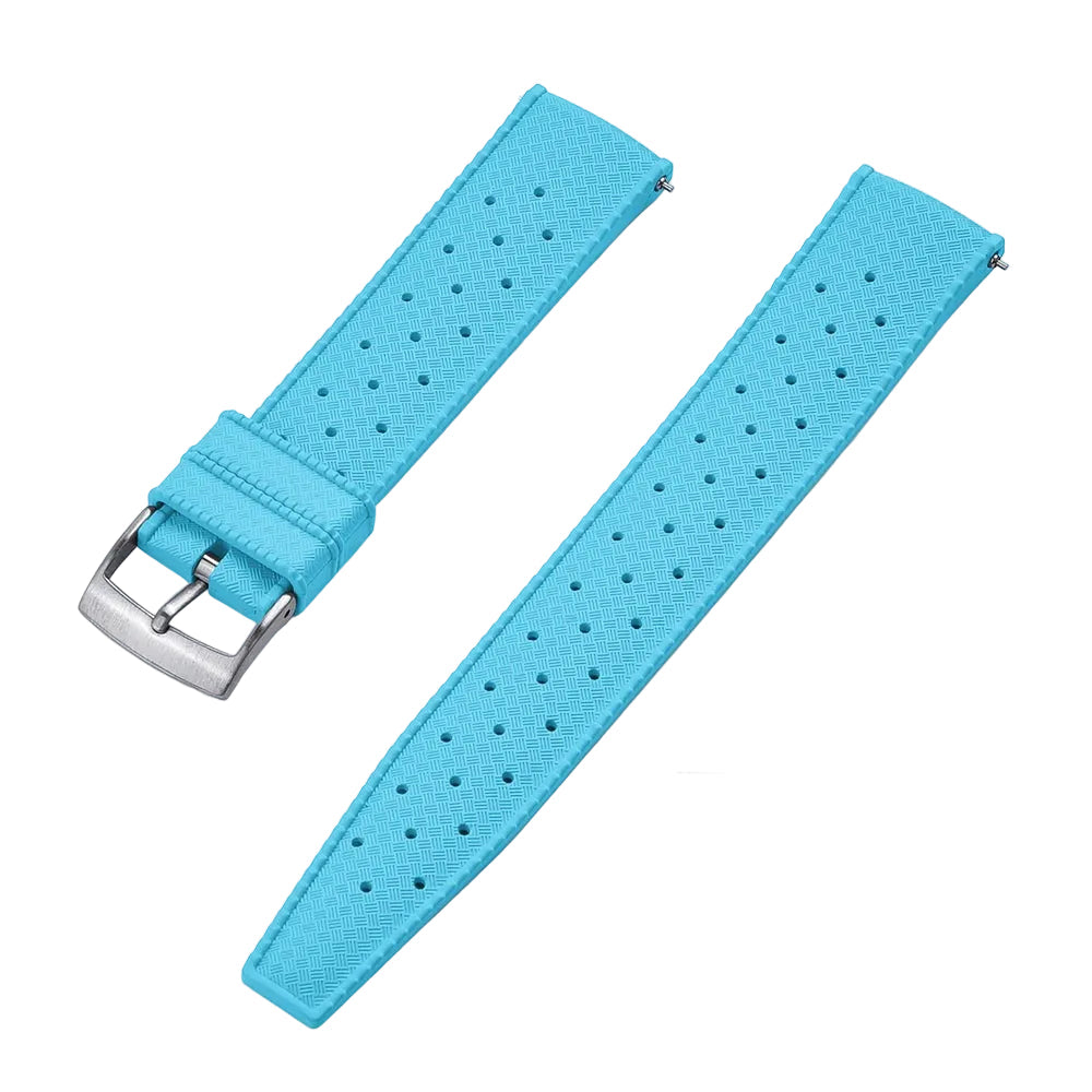 Bracelet Montre Tropic caoutchouc Premium - Bleu Clair