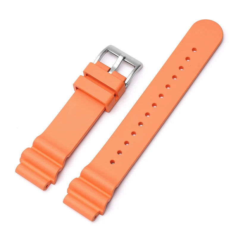 FKM Rubber Watch Strap – Wave / Diver - 4mm Thick - Universal