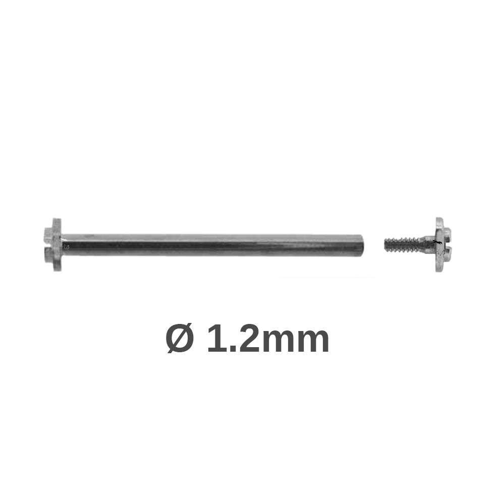 Schraube - 8mm bis 28mm Ø 1,2mm - Kopf H Ø 2,5mm - Uhrenarmbandbefestigung - Silber - 2 Stück