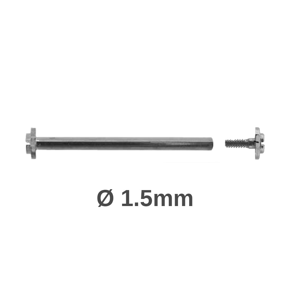 Schraubstege - 10mm bis 30mm Ø 1,5mm - Kopf H Ø 3,0mm - Schraube - Uhrenarmbandverschluss - Silber - 2 Stück