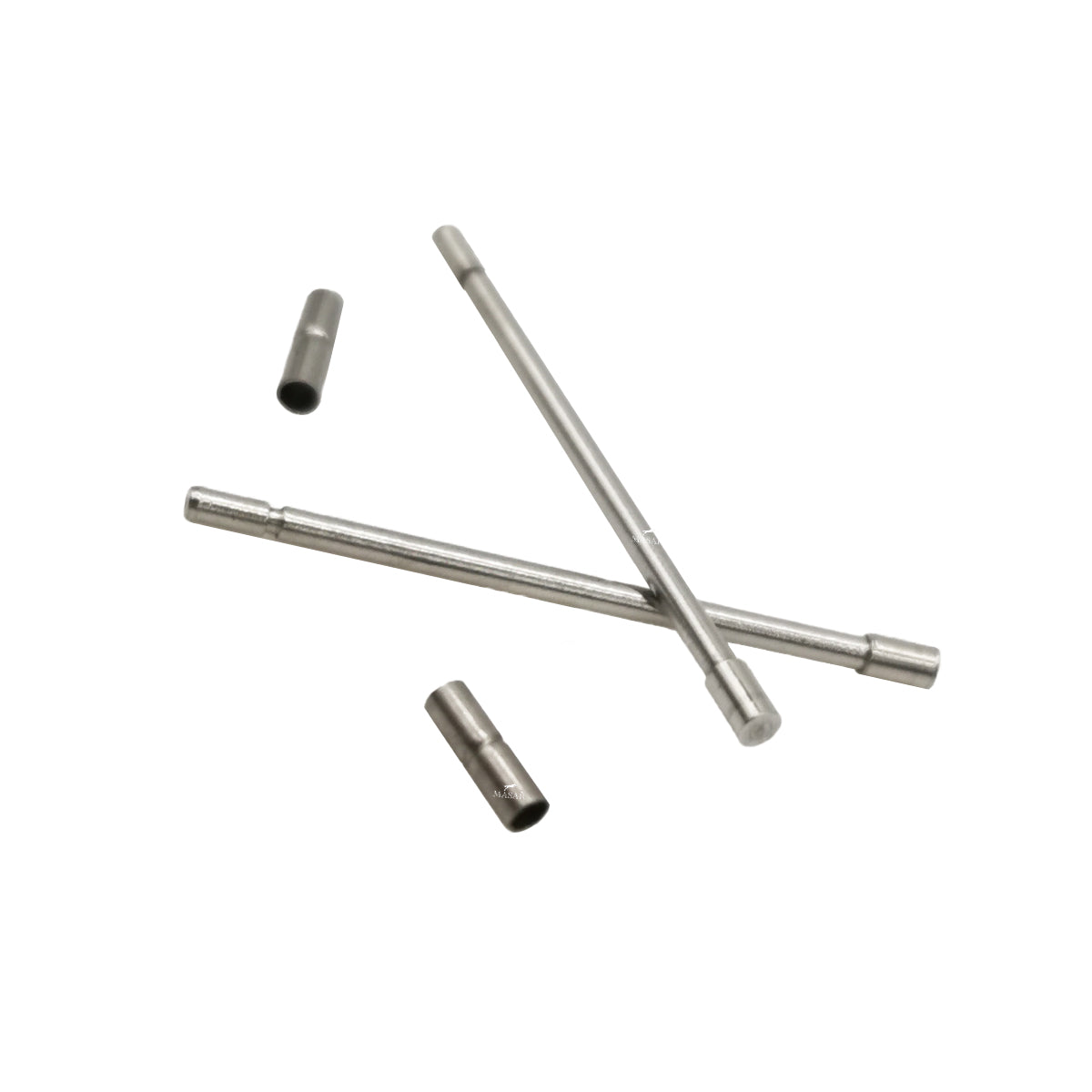 Stift Ø 0,90mm und Festkopf Ø 1,22mm (Kleines Rohr Ø 1,20mm) - Klemmstifte - gekerbt - für Uhrenarmband - Edelstahl - 2 Stück