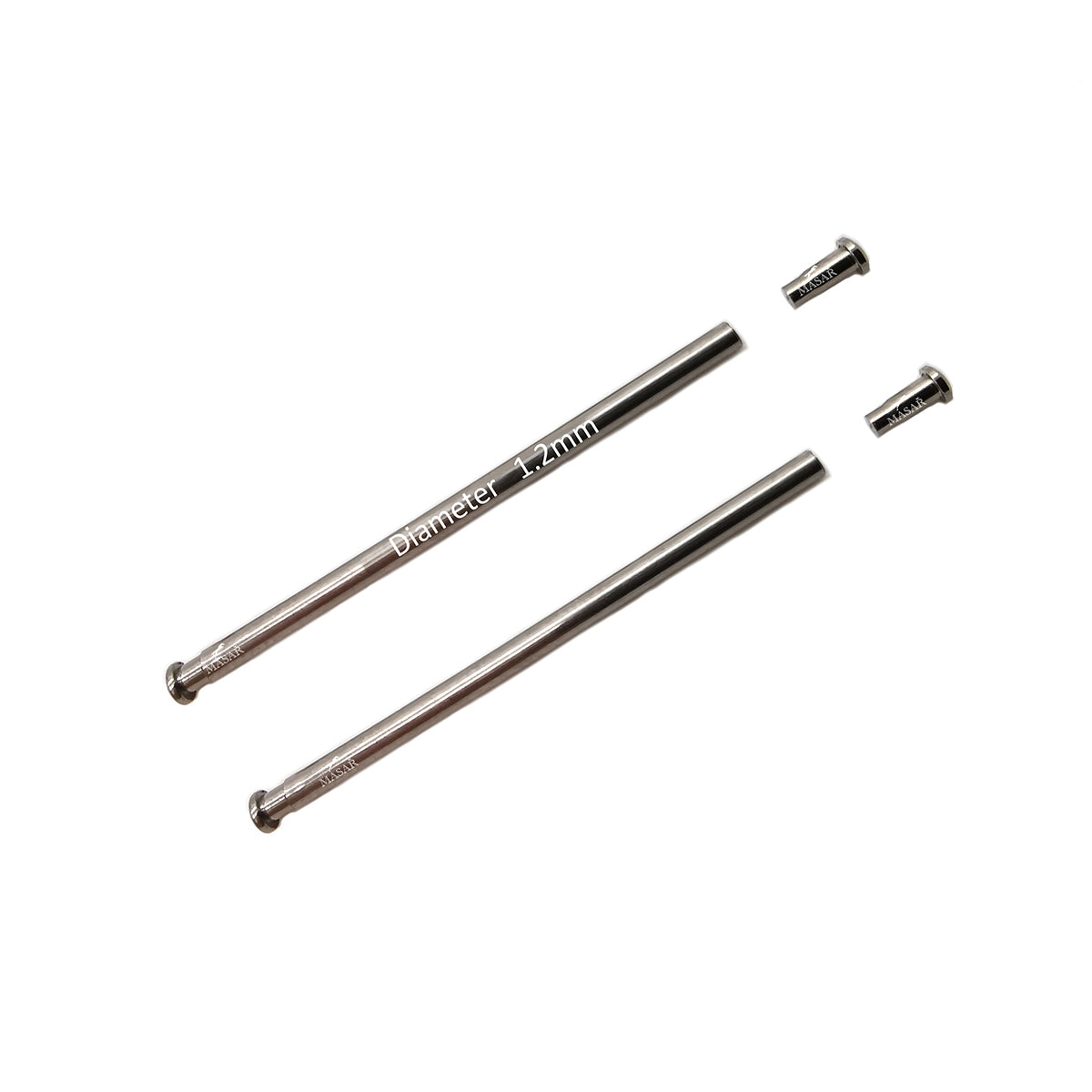 Nietstangen - 10mm bis 32mm Ø 1,2mm - Kopf H Ø 1,5mm - Uhrenarmbandverschluss - 2 Stück