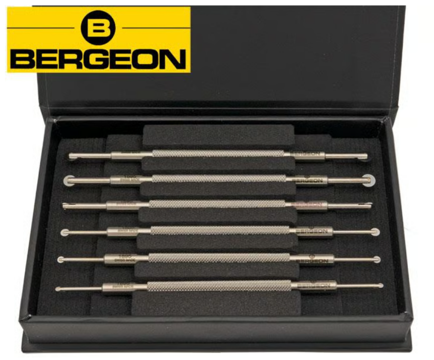 Bergeon 1895‑AC6 – Jeu de 6 fraises à roulettes doubles en acier trempé – Swiss Made