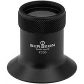 Bergeon 7856 Lupe (Mikrofone) aus schwarz eloxiertem Aluminium, mit Rändelring und bikonvexer Linse