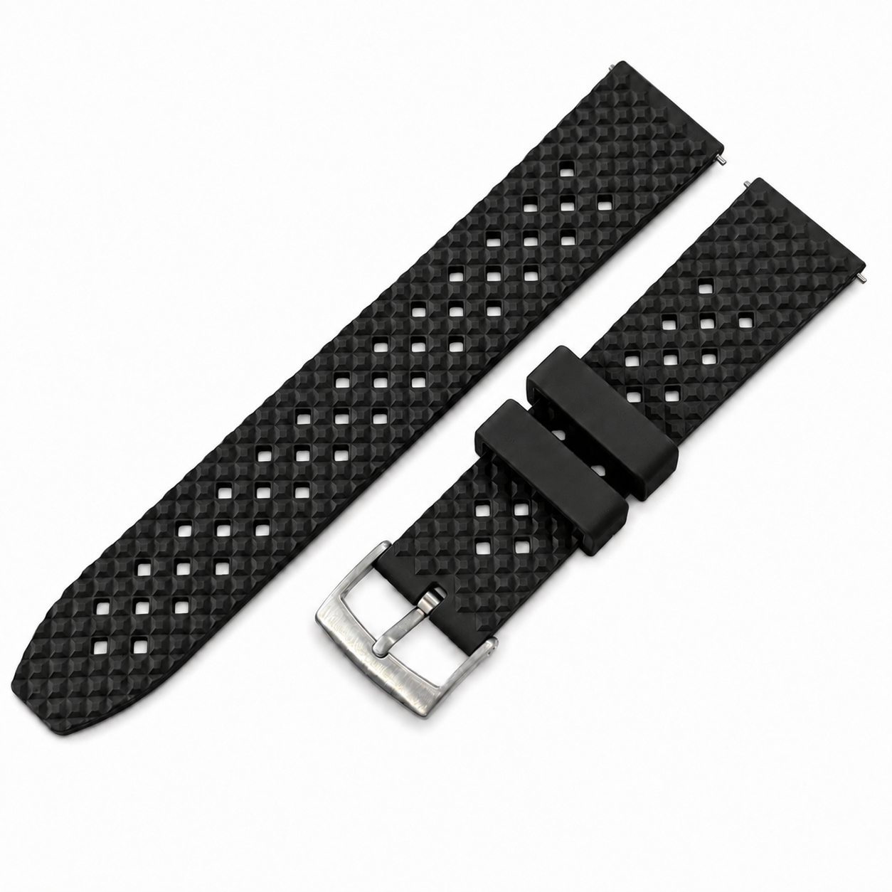 Bracelet Montre en Caoutchouc FKM Tropical Croco Grid - Libération Rapide - Universel