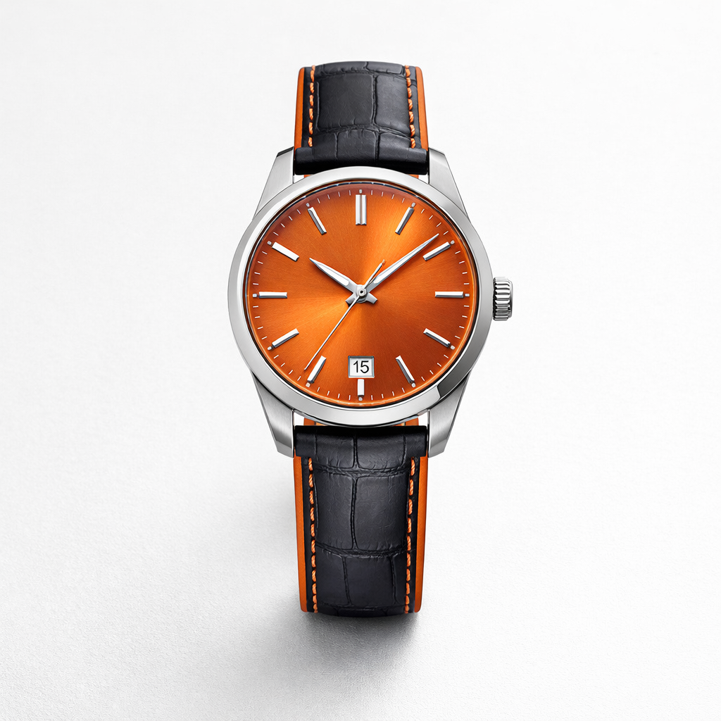 Bracelet Montre Sport Hybride Cuir Grain Alligator / Silicone - Premium - T 4,5mm - Universel