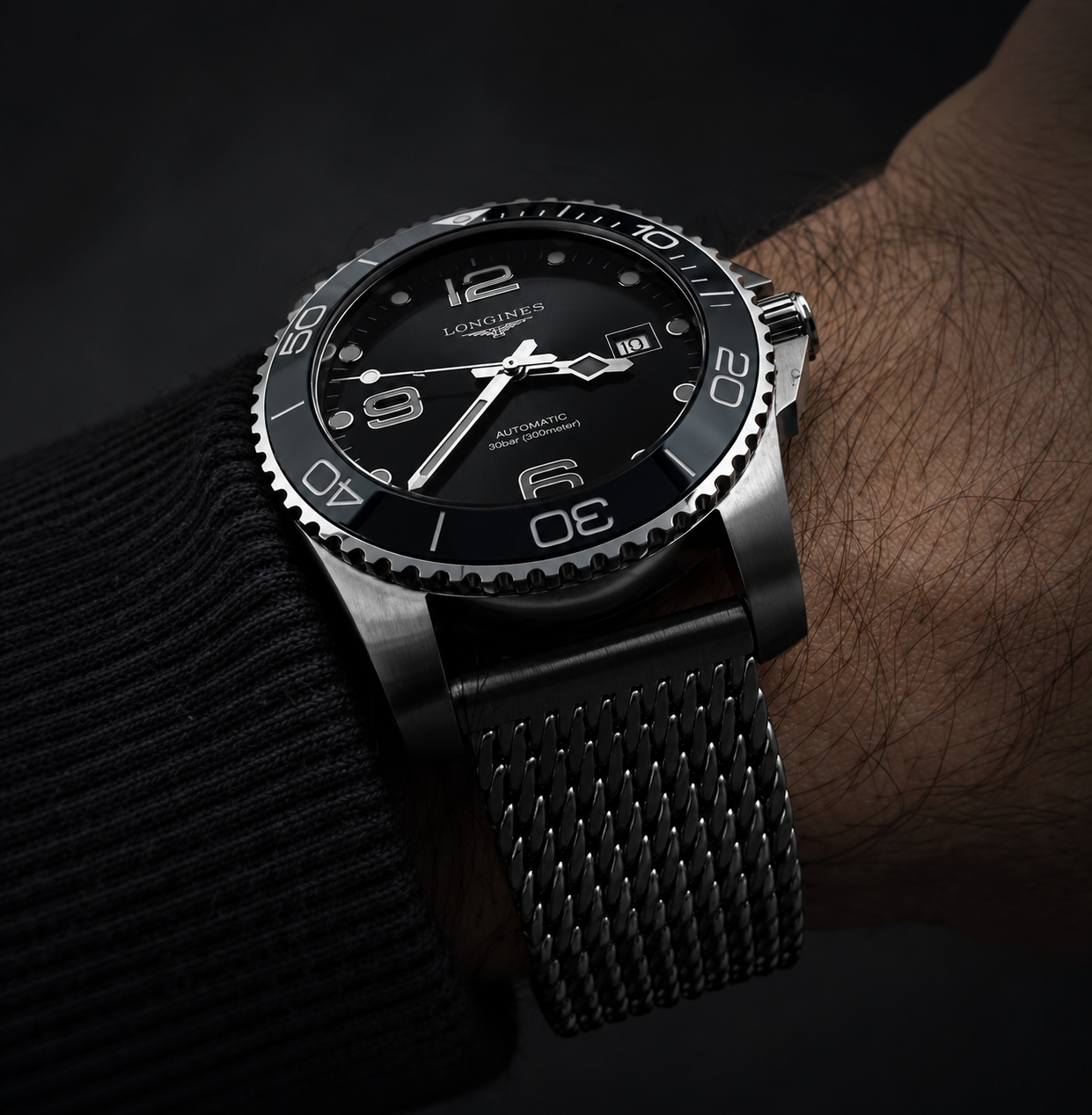 Premium Bracelet Montre Maille Milanais - Big Mesh - Acier 316L Noir - Boucle Déployante