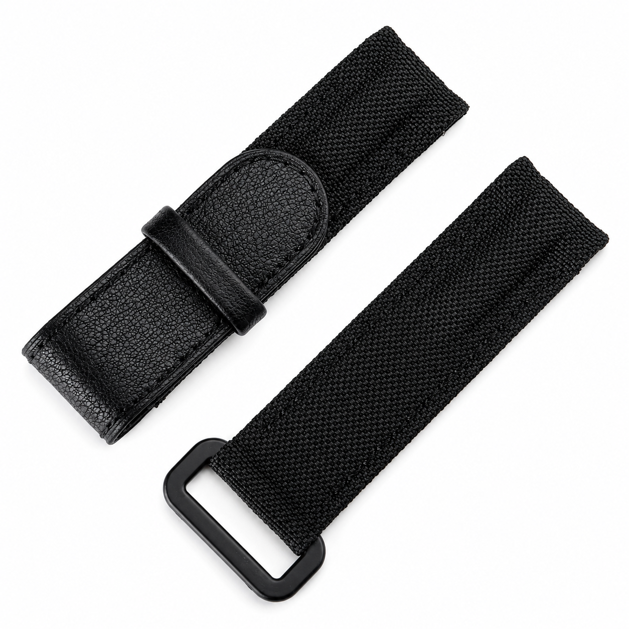 Bracelet Montre Scratch en Toile de Voile & Cuir – Extrémités Prolongées et Incurvées – Universel