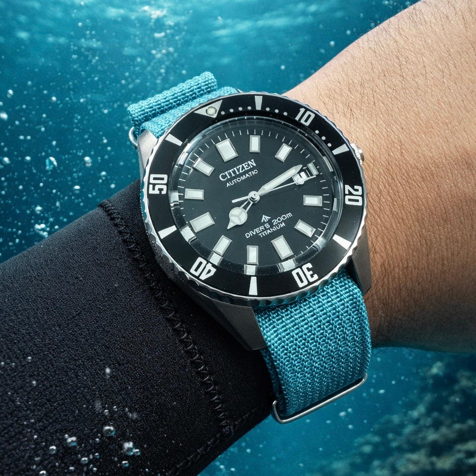 Nato Bleu Sarcelle - Hybride Tissu Nylon / Silicone