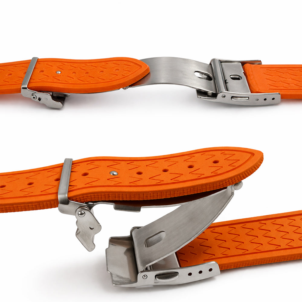 Boucle Déployante avec Ardillon Bracelet Montre à trous - Fermoir Papillon - Acier Brossé Noir - Épaisseur Bracelet ≤ 4,00mm - 1 Pc