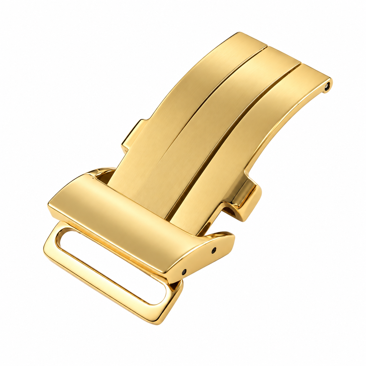 Deployment Clasp Compatible with TAG Heuer and others / Watch Strap without holes – Mirror Polished Steel – 1 Pc