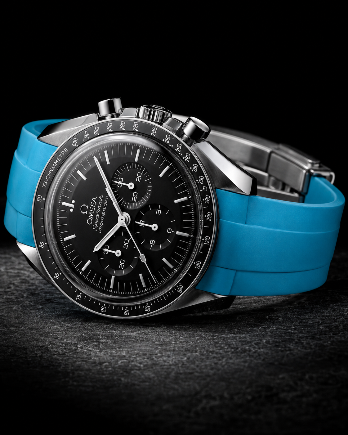 Bracelet caoutchouc FKM 20mm pour Omega Speedmaster - Premium