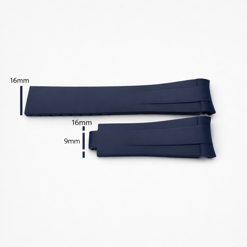 20mm Premium White Siliconized Rubber Watch Strap - Omega, Rolex and Others - Curved / CTS