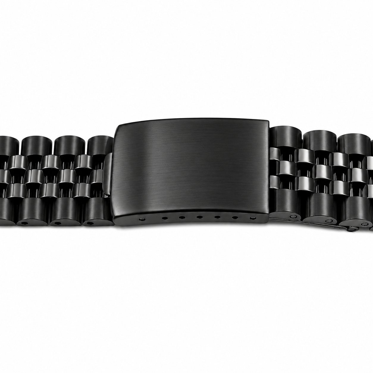 Bracelet Jubilee Noir pour Rolex / Tudor - Vintage en Acier Brossé / Poli Miroir - Incurvé