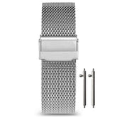 Bracelet montre 19mm Maille Milanaise - Libération Rapide - Universel - Mesh Ø 0,6mm Silver (Argent)