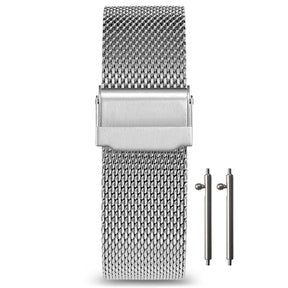 Bracelet montre 19mm Maille Milanaise - Libération Rapide - Universel - Mesh Ø 0,6mm Silver (Argent)