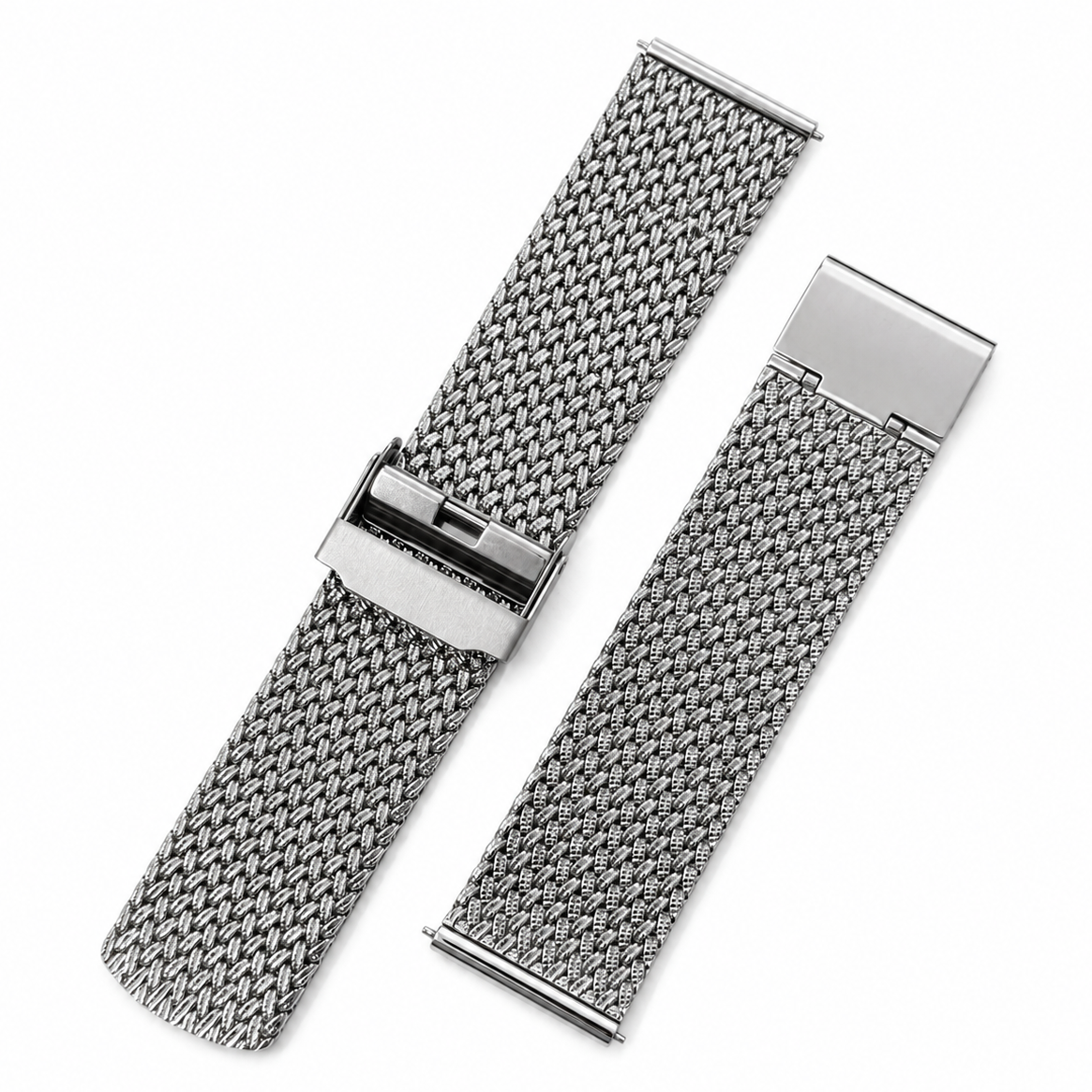 Premium Shimmering Hammered Milanese Mesh Watch Strap in 316L Stainless Steel