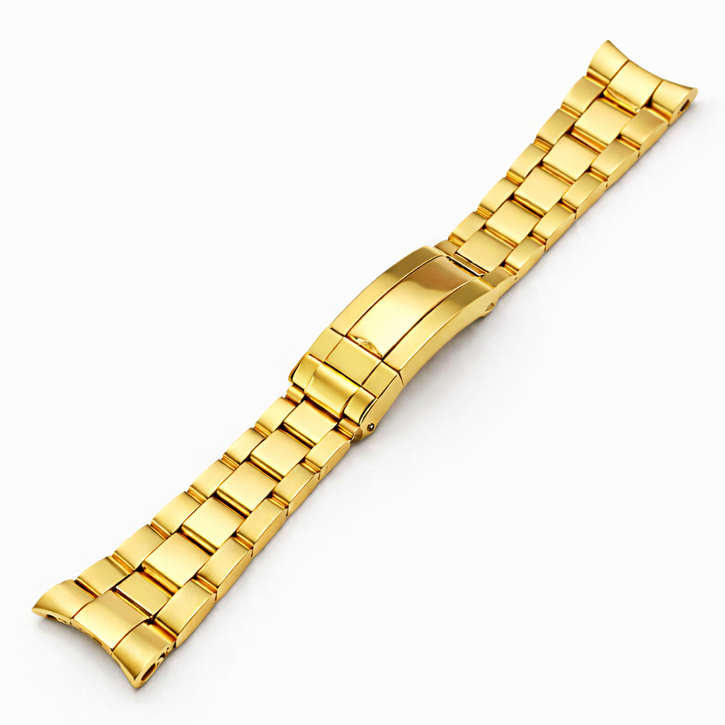 Steel Gold 20mm Watch Bracelet for Rolex Oyster solid / curved - mirror polished / brushed