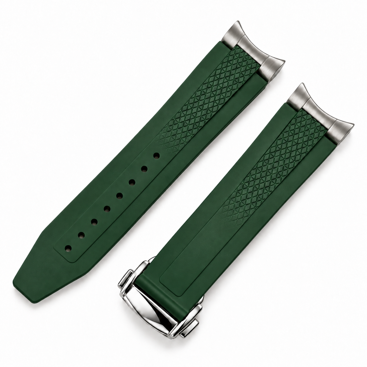 Bracelet 22mm en Caoutchouc FKM Compatible Longines HydroConquest 43mm – Embouts Incurvés / Boucle Déployante