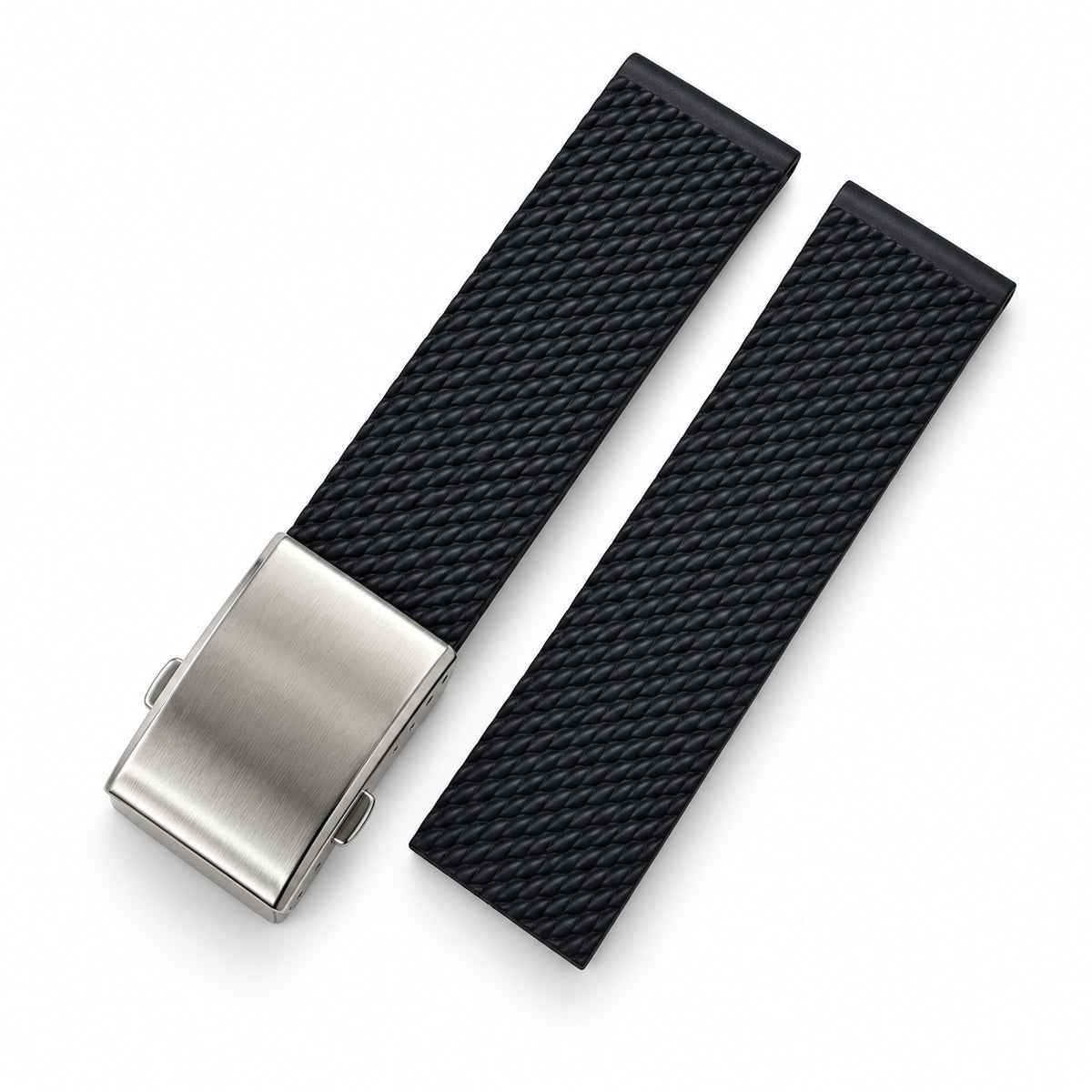 FKM-Kautschuk-Uhrenarmband - Milanaise-Struktur / CTS - Faltschließe