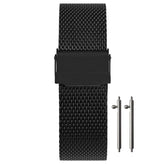 Bracelet montre 19mm Maille Milanaise - Libération Rapide - Universel - Mesh Ø 0,6mm Black (Noir)